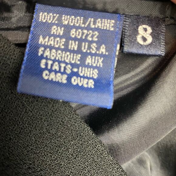 Burberry 100% Wool Black Sheath Dress Vintage Authenticated Size 8 - Picture 7 of 14